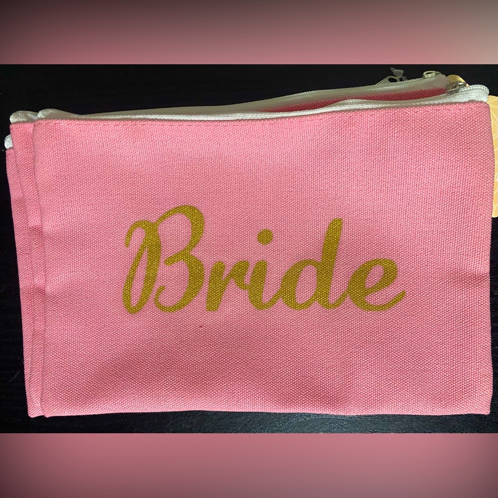 Pink Bride zip up pouch. (Black Bride Pouch in different listing)